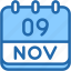 calendar, november, nine, date, monthly, time, and, month, schedule 