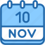 calendar, november, ten, date, monthly, time, and, month, schedule 
