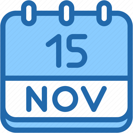 Calendar, november, fifteen, date, monthly, time, and icon - Download on Iconfinder