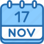 calendar, november, seventeen, date, monthly, time, and, month, schedule 