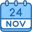 calendar, november, twenty, four, date, monthly, time, and, month, schedule 
