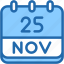 calendar, november, twenty, five, date, monthly, time, month, schedule 