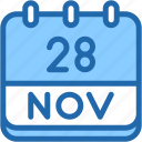 calendar, november, twenty, eight, date, monthly, time, month, schedule