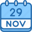 calendar, november, twenty, nine, date, monthly, time, and, month, schedule 