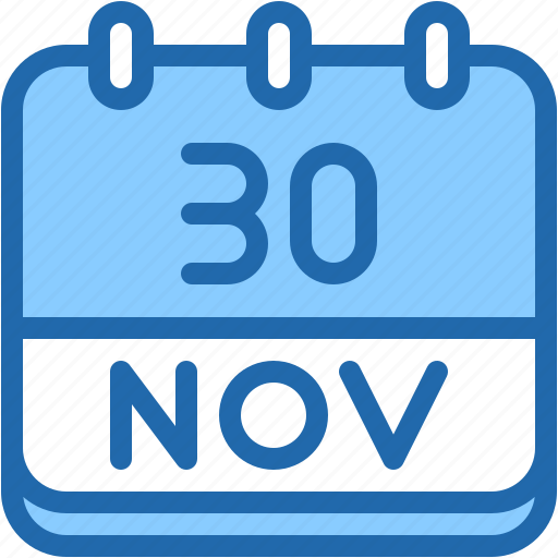 Calendar, november, thirty, date, monthly, time, and icon - Download on Iconfinder