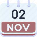 calendar, november, two, 2, date, monthly, time, month, schedule