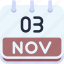 calendar, november, three, date, monthly, time, and, month, schedule 