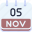calendar, november, five, date, monthly, time, and, month, schedule 