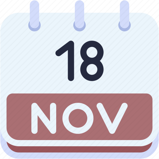 Calendar, november, eighteen, date, monthly, time, and icon - Download on Iconfinder