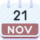 calendar, november, twenty, one, date, monthly, time, month, schedule