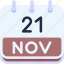 calendar, november, twenty, one, date, monthly, time, month, schedule 