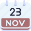 calendar, november, twenty, three, date, monthly, time, month, schedule 