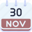 calendar, november, thirty, date, monthly, time, and, month, schedule 