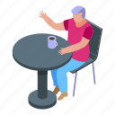 nursing, home, lunch, table, isometric