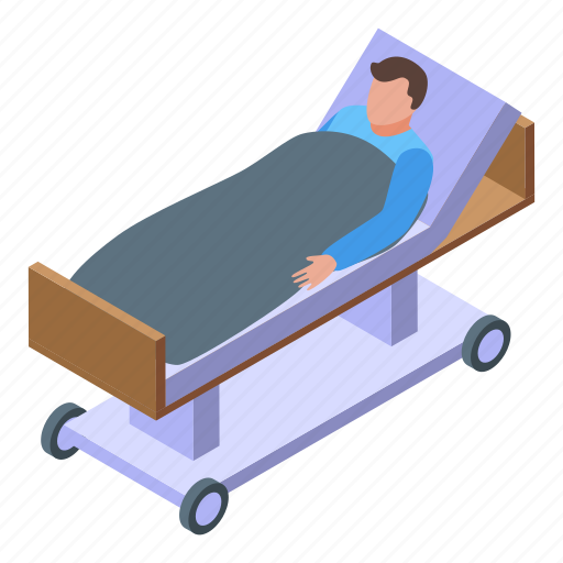 Nursing, home, bed, isometric icon - Download on Iconfinder