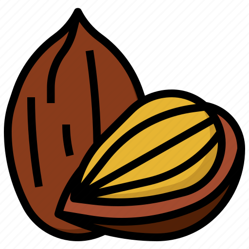 Almond, dried, fruit, nutrition, gastronomy, vegan icon - Download on Iconfinder