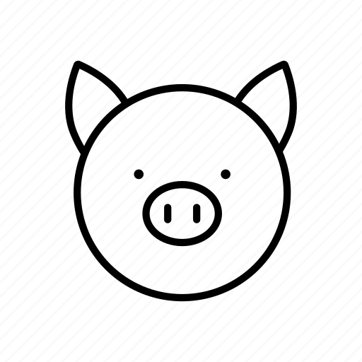 Animal, cartoon, cattle, face, farm, head, pigm icon - Download on Iconfinder