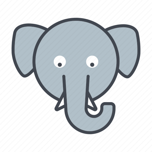 Animal, cartoon, elephant, face, head, wildlife icon - Download on Iconfinder