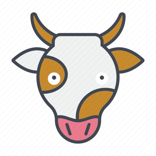 Animal, cartoon, cattle, cow, face, farm, head icon - Download on Iconfinder