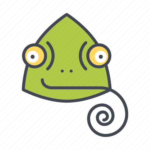 Animal, cartoon, chameleon, face, head, reptile, tongue icon - Download on Iconfinder