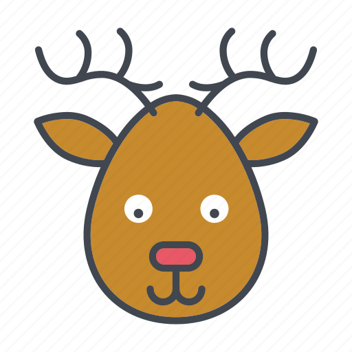 Animal, cartoon, deer, face, head, reindeer, wildlife icon - Download on  Iconfinder