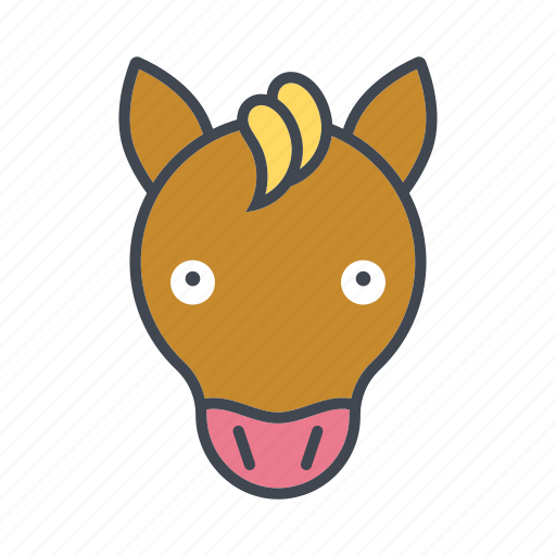 Animal, cartoon, face, head, horse icon - Download on Iconfinder