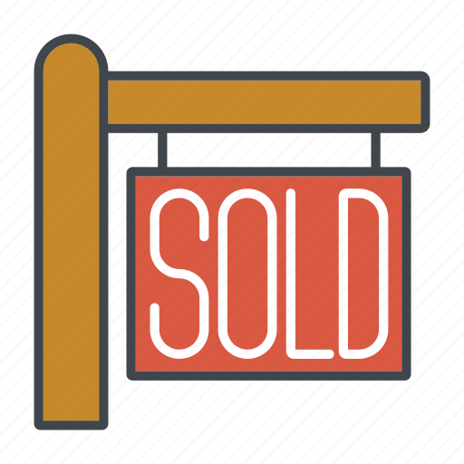 Home, property, real estate, realtor, realty, sold sign icon - Download on Iconfinder