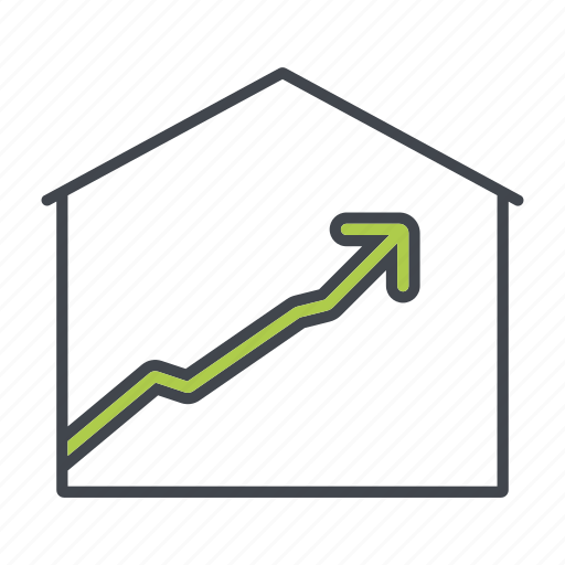 Home, house, increase, property, real estate, realty, value icon - Download on Iconfinder