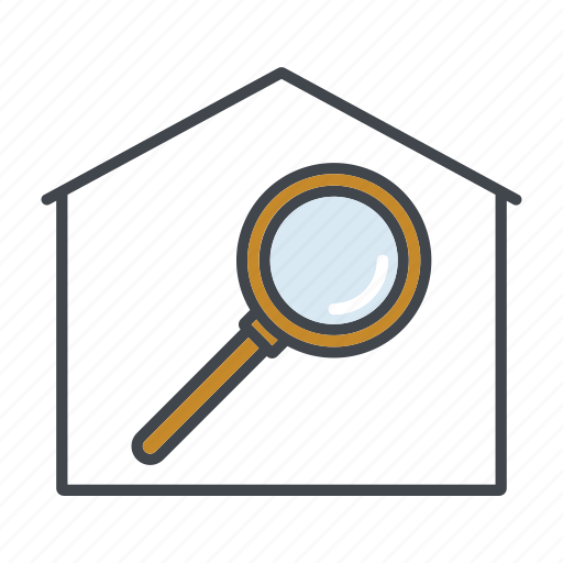 Home, house, magnifying glass, property, real estate, realty, search icon - Download on Iconfinder