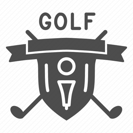 Golf, ball, club, label, emblem, stick, ribbon icon - Download on Iconfinder
