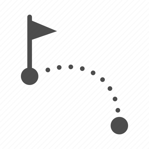 Golf, ball, sport, flag, hole, trajectory, curve icon - Download on Iconfinder