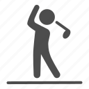 golfer, golf, sport, human, stick, hitting