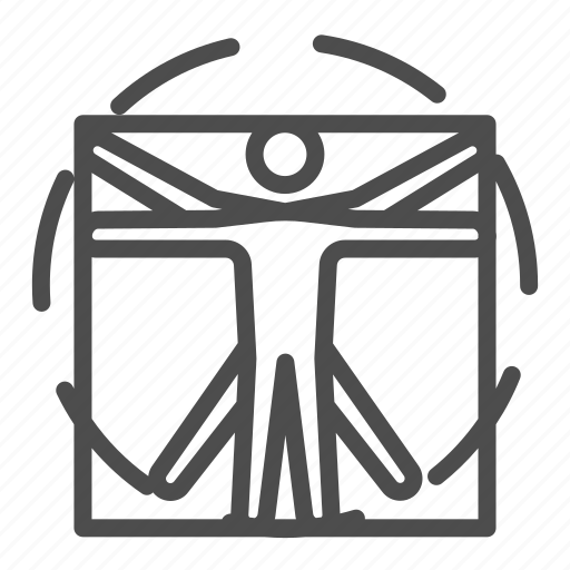 Human, body, vitruvian, male, round, square, frame icon - Download on Iconfinder