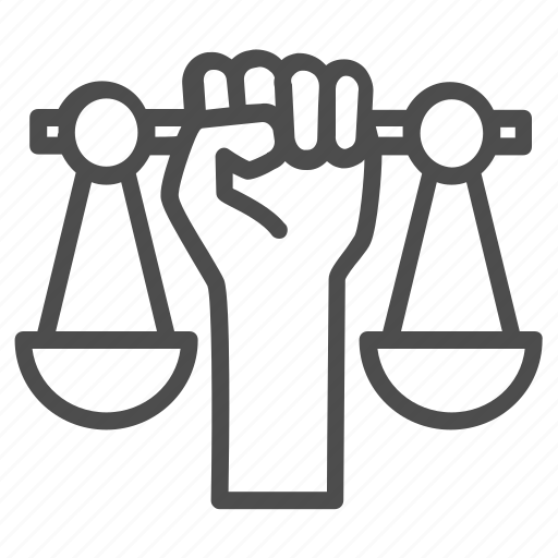 Hand, judge, court, scale, weight, fist, justice icon - Download on Iconfinder