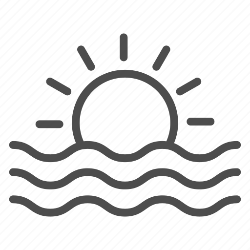 Sunset, sun, summer, water, wave, sea, ocean icon - Download on Iconfinder
