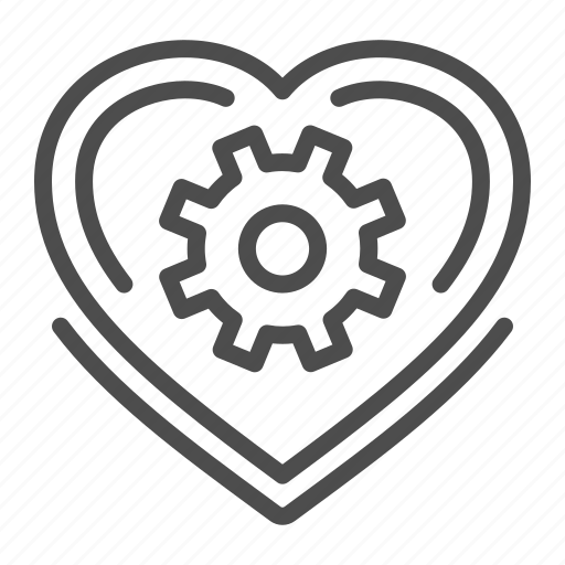 Heart, gear, mechanical, love, shape, mechanic, romantic icon - Download on Iconfinder