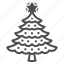 tree, fir, christmas, star, garland, decoration, plant 