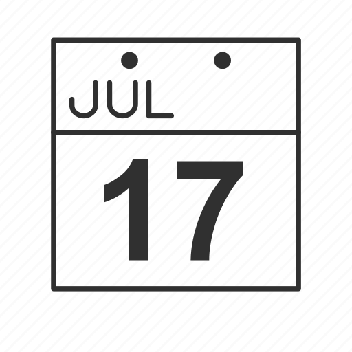 Calendar, date, july seventeen, month, time, year, day of the month icon - Download on Iconfinder