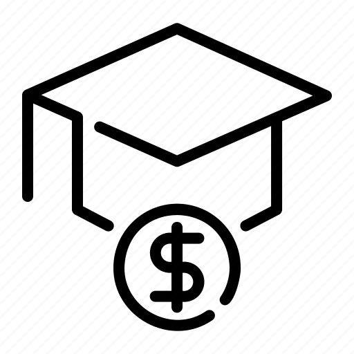 Student, coin, bills, education, mortarboard, loan, savings icon - Download on Iconfinder