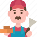 mason, bricklayer, brickwork, builder, construction