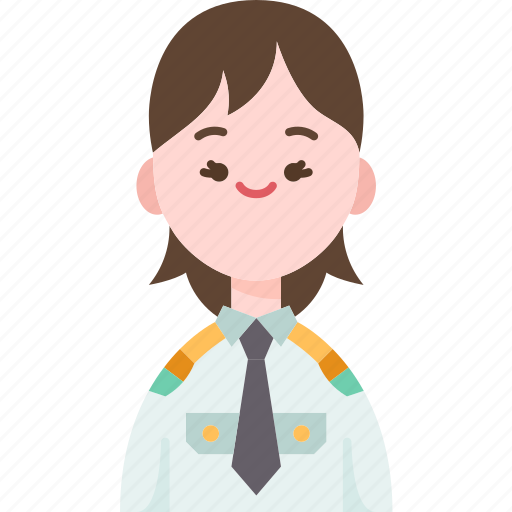 Pilot, captain, aviation, female, professional icon - Download on Iconfinder