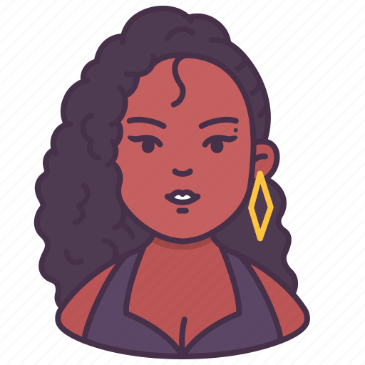 Avatar, chubby, curly, female, singer, woman, african american icon - Download on Iconfinder