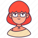 avatar, female, ginger, girl, glasses, people, young 