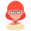 avatar, female, ginger, girl, glasses, people, young 