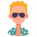 avatar, beach, glasses, male, people, person, tourist