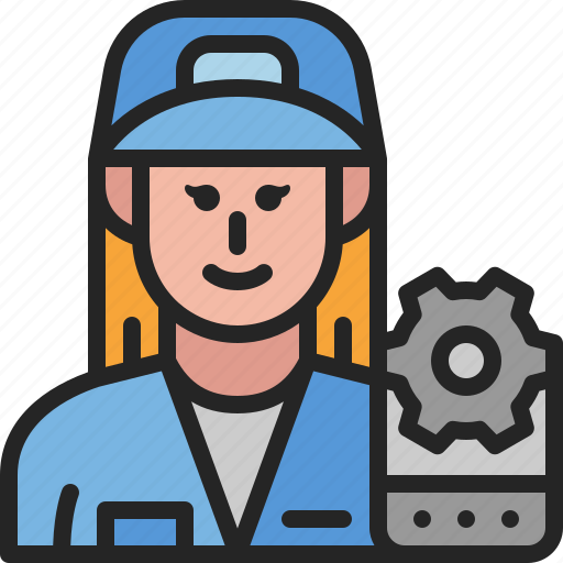 Technician, specialist, occupation, avatar, woman, profession, user icon - Download on Iconfinder