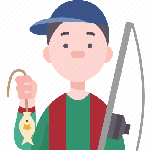 Fisherman, rod, bait, hobby, activity icon - Download on Iconfinder