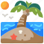 island, tropical, palm, tree, sun, sand, landscape, nature, beach 