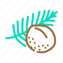 coconut, palm, leaf, coco, fruit, white