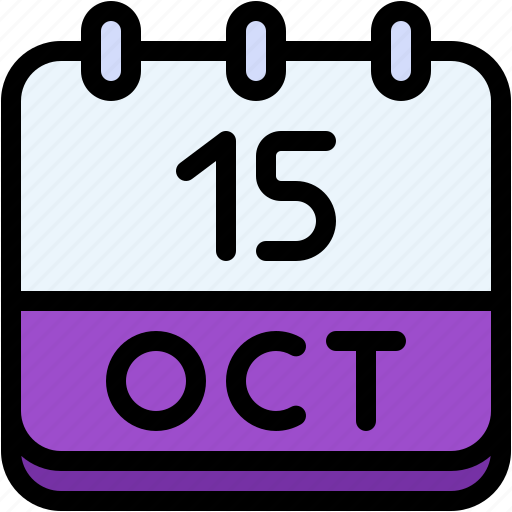 Calendar, october, fifteen, date, monthly, time, and icon - Download on Iconfinder